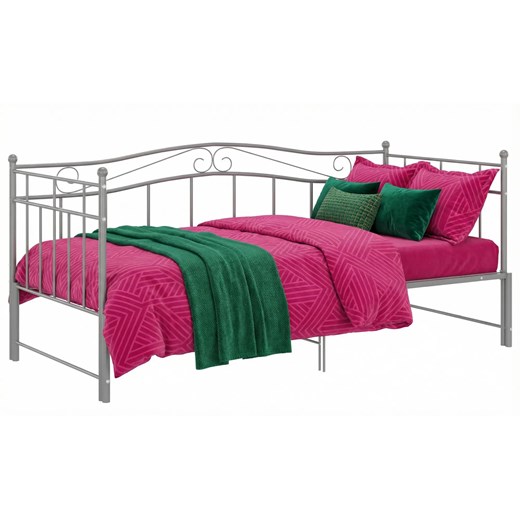 Szare metalowe łóżko rozkładane 90x200 cm A8-D07 ze sklepu Edinos.pl w kategorii Łóżka i materace - zdjęcie 188680225