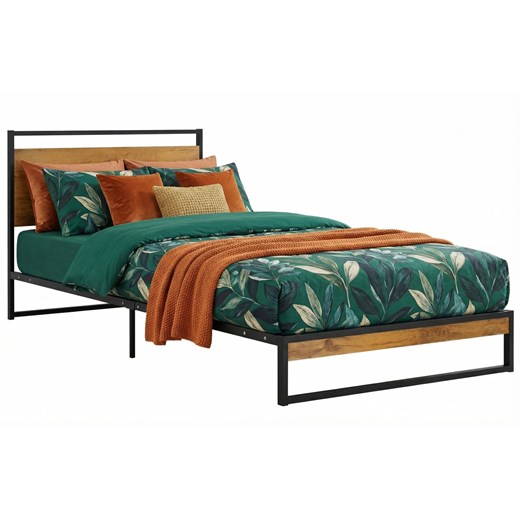 Czarne metalowe łóżko pojedyncze 100x200 cm B1-M82 ze sklepu Edinos.pl w kategorii Łóżka i materace - zdjęcie 188680227