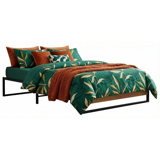 Czarne metalowe łózko pojedyncze 90x200 cm N5-W36 ze sklepu Edinos.pl w kategorii Łóżka i materace - zdjęcie 188680236