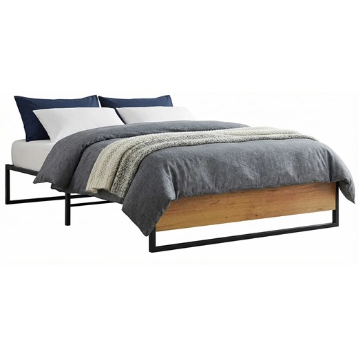 Czarne metalowe łóżko industrialne 100x200 cm F1-W22 ze sklepu Edinos.pl w kategorii Łóżka i materace - zdjęcie 188680237