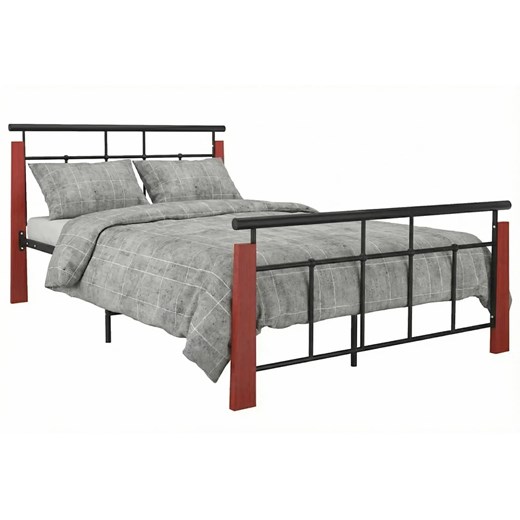 Czarne metalowe łóżko rustykalne 120x200 cm N0-R57 ze sklepu Edinos.pl w kategorii Łóżka i materace - zdjęcie 188680246