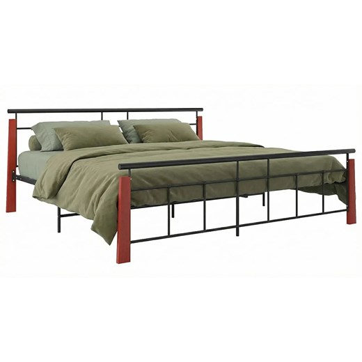 Rustykalne łózko czarny + ciemny dąb 180x200 cm D3-C31 ze sklepu Edinos.pl w kategorii Łóżka i materace - zdjęcie 188680247