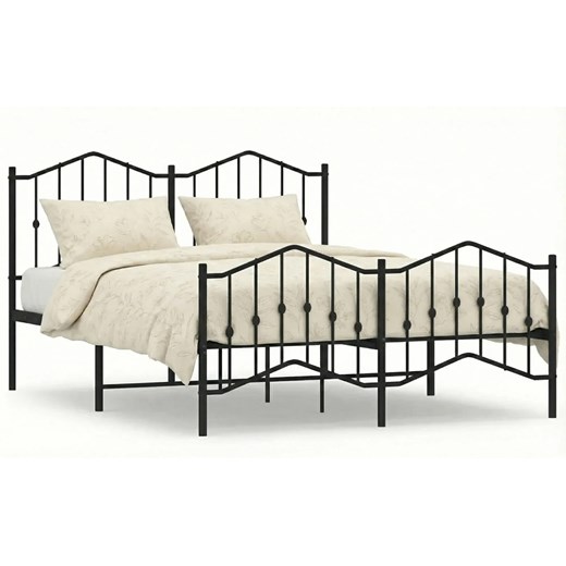 Czarne metalowe łózko małżeńskie 120x200cm T2-H78 ze sklepu Edinos.pl w kategorii Łóżka i materace - zdjęcie 188680249