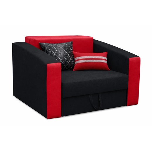 Czarno-czerwony fotel amerykanka R9-D85 ze sklepu Edinos.pl w kategorii Łóżka dziecięce - zdjęcie 188680265