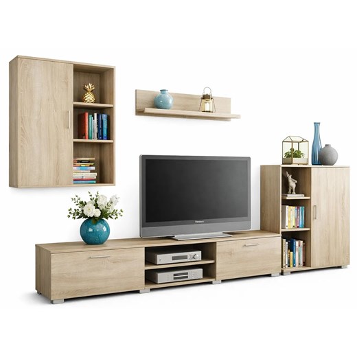 Zestaw mebli do salonu pod tv dąb sonoma Z5-K73 ze sklepu Edinos.pl w kategorii Szafki RTV - zdjęcie 188680289