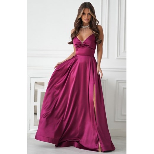 Połyskująca długa suknia wieczorowa z wiązaniem gorsetowym ze sklepu intimiti.pl w kategorii Sukienki - zdjęcie 188684496