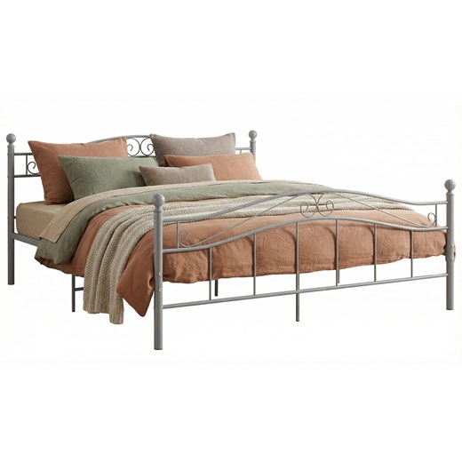 Metalowe szare łóżko w stylu loft 180x200 cm H2-E43 ze sklepu Edinos.pl w kategorii Łóżka i materace - zdjęcie 188689306