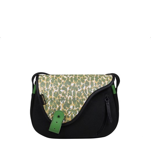 -czarno zielona torebka damska skórzana listonoszka na ramię  Mouse ze sklepu Słoń Torbalski w kategorii Listonoszki - zdjęcie 188692655