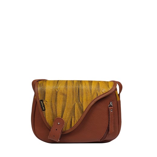 -brązowa torebka damska skórzana listonoszka na ramię Mouse ze sklepu Słoń Torbalski w kategorii Listonoszki - zdjęcie 188692657