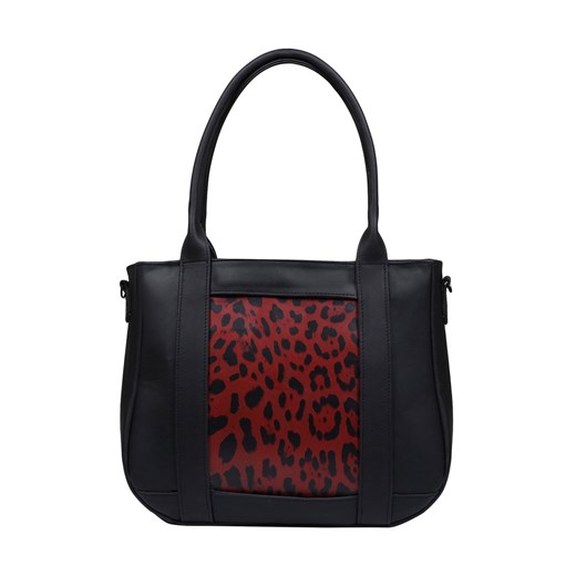 -czarna torebka damska skórzana  z wymienna wstawką shopper Scarlett ze sklepu Słoń Torbalski w kategorii Torby Shopper bag - zdjęcie 188692658