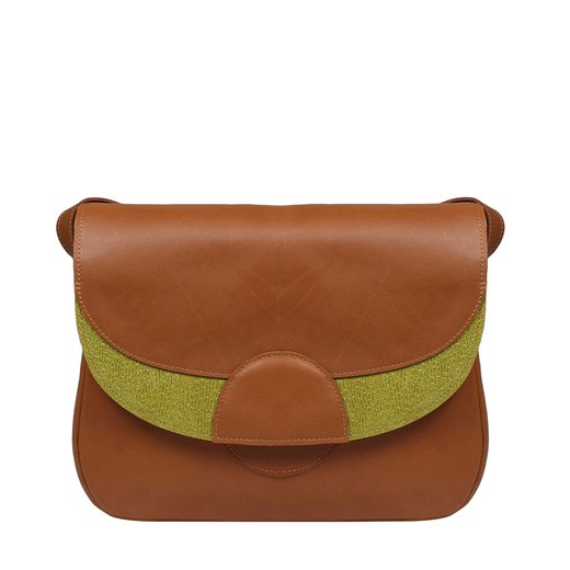 -brązowa torebka damska  skórzana na ramię Rainbow ze sklepu Słoń Torbalski w kategorii Listonoszki - zdjęcie 188692667