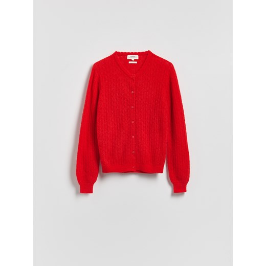 Reserved - Kardigan z wełną alpaki - czerwony ze sklepu Reserved w kategorii Swetry damskie - zdjęcie 188692929
