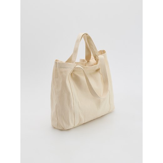 Reserved - Torba z napisem Coca-Cola - beżowy Reserved ONE SIZE Reserved