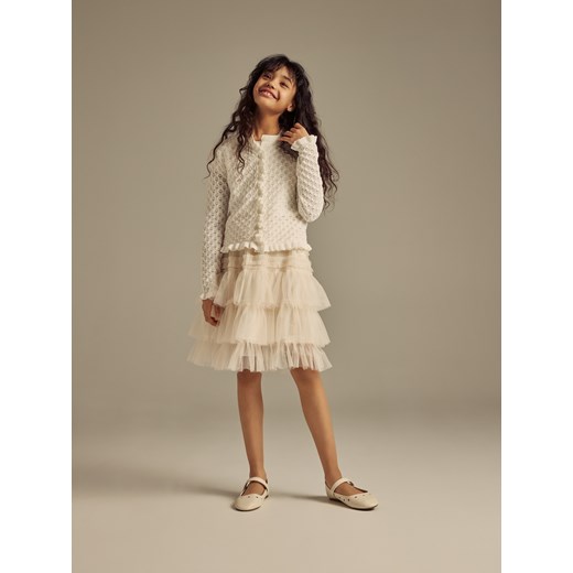 Reserved - Tiulowa spódnica - kremowy Reserved 158/164 (12-13 lat) Reserved
