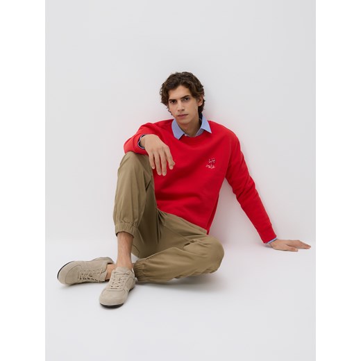 Reserved - Bluza regular z bawełną - czerwony ze sklepu Reserved w kategorii Bluzy męskie - zdjęcie 188711139