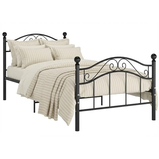 Metalowe czarne łóżko w stylu loftowym 100x200 cm Z9-N06 ze sklepu Edinos.pl w kategorii Łóżka i materace - zdjęcie 188715907