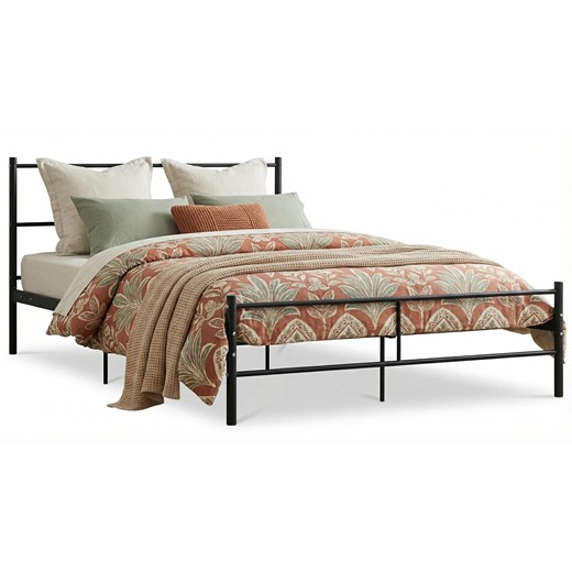 Czarne metalowe łózko w stylu industrialnym 140x200 cm K2-F72 ze sklepu Edinos.pl w kategorii Łóżka i materace - zdjęcie 188715917