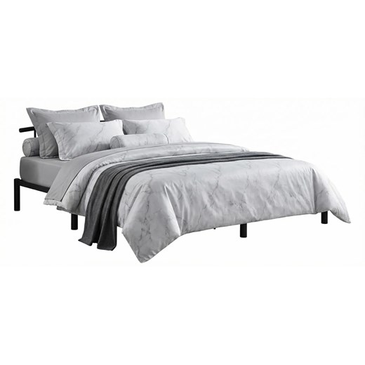 Czarne metalowe łóżko dwuosobowe 160 x 200 cm N7-W72 ze sklepu Edinos.pl w kategorii Łóżka i materace - zdjęcie 188715928