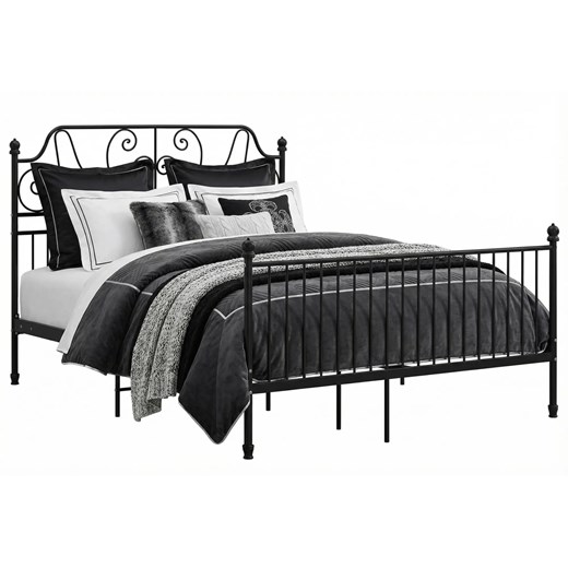 Czarne metalowe łóżko metalowe 160x200 cm Z5-P70 ze sklepu Edinos.pl w kategorii Łóżka i materace - zdjęcie 188715936