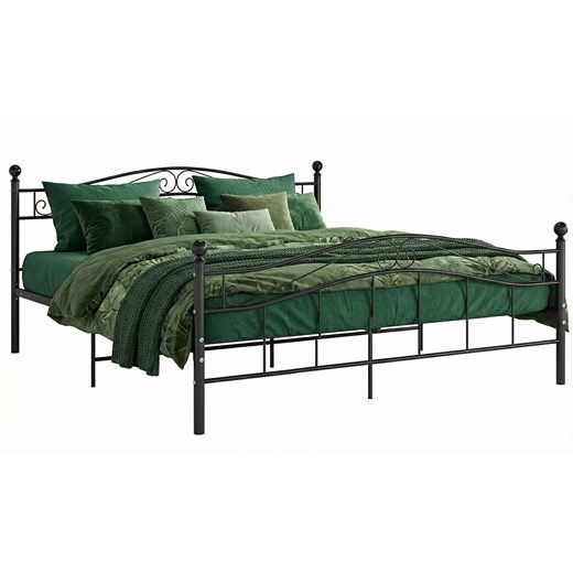 Metalowe czarne łóżko w stylu loftowym 160x200 cm R1-G47 ze sklepu Edinos.pl w kategorii Łóżka i materace - zdjęcie 188715945