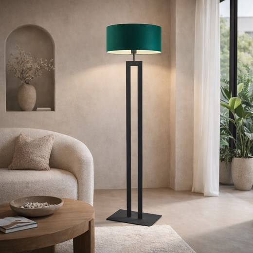 Czarna lampa podłogowa w stylu urban jungle do salonu KALIFORNIA ze sklepu Lysne w kategorii Lampy podłogowe - zdjęcie 188722156