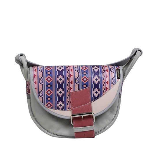 popielata z kolorową ozdobną klapą damska torebka listonoszka sk ze sklepu Słoń Torbalski w kategorii Listonoszki - zdjęcie 188729838