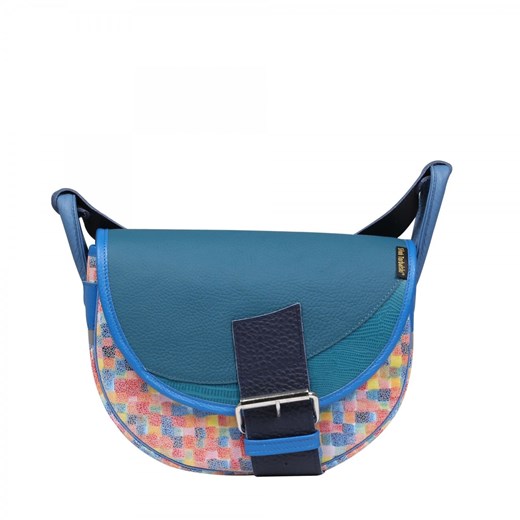 niebieska  damska torebka skórzana  listonoszka na ramię Freshman Mini ze sklepu Słoń Torbalski w kategorii Listonoszki - zdjęcie 188729858