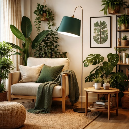 Lampa podłogowa do salonu z kloszem z tkaniny w kolorze butelkowej zieleni TALLIN ze sklepu Lysne w kategorii Lampy podłogowe - zdjęcie 188754667