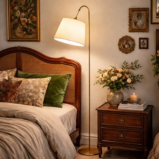 Klasyczna lampa podłogowa na złotym stelażu TALLIN ze sklepu Lysne w kategorii Lampy podłogowe - zdjęcie 188754677