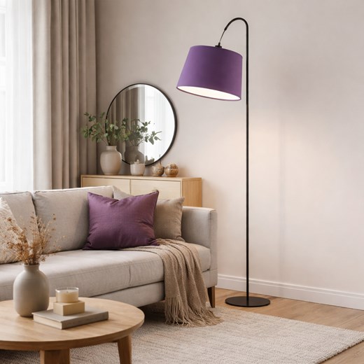 Fioletowa lampa stojąca do salonu w stylu art deco TALLIN ze sklepu Lysne w kategorii Lampy podłogowe - zdjęcie 188754695