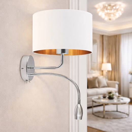 Kinkiet ledowy do salonu CAPRI GOLD z dodatkowym panelem LED ze sklepu Lysne w kategorii Lampy ścienne - zdjęcie 188754799