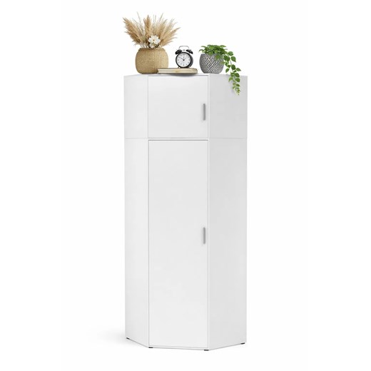 Szafa biała narożna z nadstawką L3-H31 ze sklepu Edinos.pl w kategorii Szafy - zdjęcie 188755245