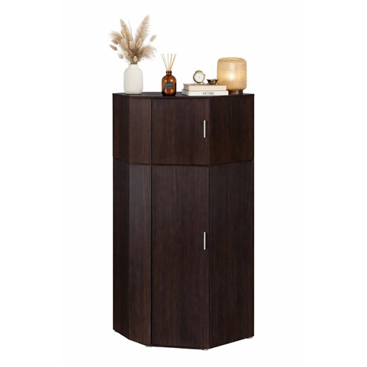 Szafa narożna z nadstawką na ubrania wenge T7-H08 ze sklepu Edinos.pl w kategorii Szafy - zdjęcie 188757165