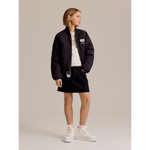 Reserved - Jeansowa spódnica Pusheen - czarny ze sklepu Reserved w kategorii Spódnice dziewczęce - zdjęcie 188759449