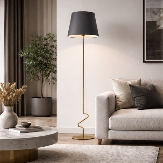 Brązowa lampa stojąca do salonu SURAT w stylu klasycznym ze sklepu Lysne w kategorii Lampy podłogowe - zdjęcie 188762506