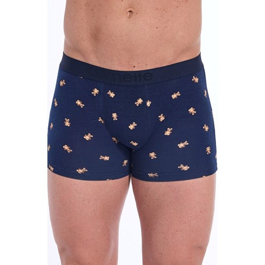 Bawełniane bokserki męskie w misie High Emotion 508/156, Kolor granatowy-wzór, Rozmiar L, Cornette ze sklepu Primodo w kategorii Majtki męskie - zdjęcie 188765008