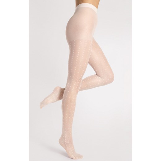 Rajstopy ecru w motyw regularnych kropek Charlize 15 DEN, Kolor ecru, Rozmiar 2, Fiore ze sklepu Primodo w kategorii Rajstopy - zdjęcie 188768886
