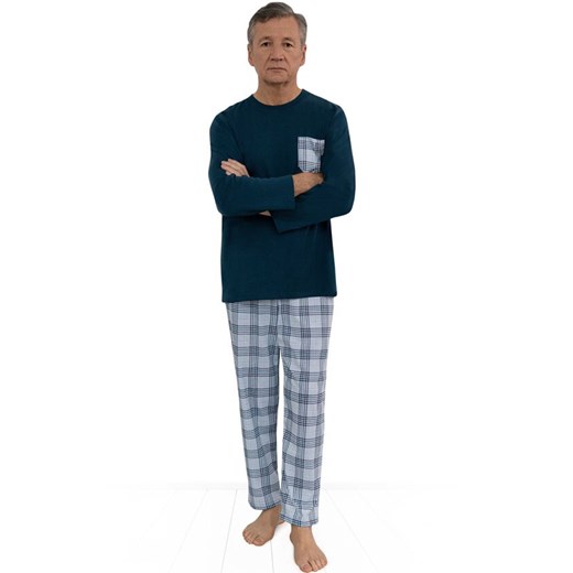 Bawełniana piżama męska Ignacy III 416 01, Kolor zielony-kratka, Rozmiar 2XL, MARTEL ze sklepu Primodo w kategorii Piżamy męskie - zdjęcie 188775768