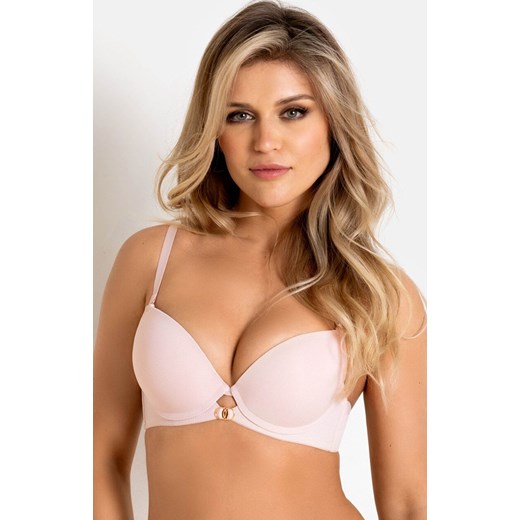 Biustonosz damski push-up pudrowy róż Nela 19241, Kolor róż pudrowy, Rozmiar 65D, Mediolano ze sklepu Primodo w kategorii Biustonosze - zdjęcie 188776205