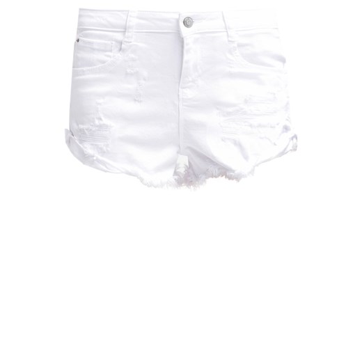 LTB AMELIE Szorty jeansowe white zalando bialy bez wzorów/nadruków