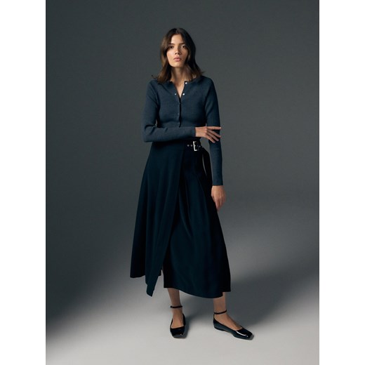 Reserved - Spódnica z wiskozy - czarny Reserved L okazja Reserved