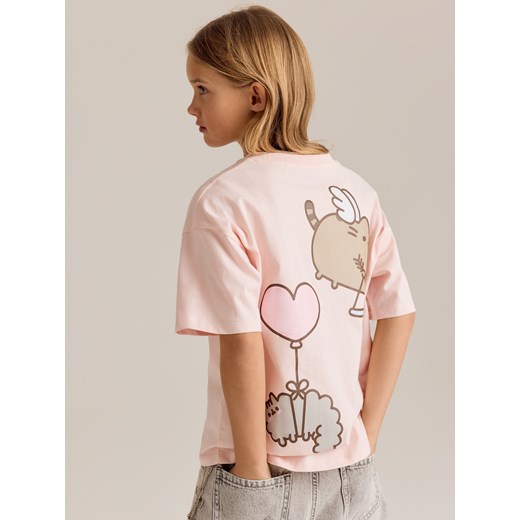Reserved - T-shirt Pusheen - różowy ze sklepu Reserved w kategorii Bluzki dziewczęce - zdjęcie 188821225