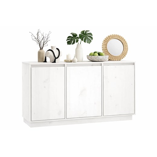 Biała skandynawska komoda z litego drewna G1-F57 ze sklepu Edinos.pl w kategorii Komody - zdjęcie 188832447