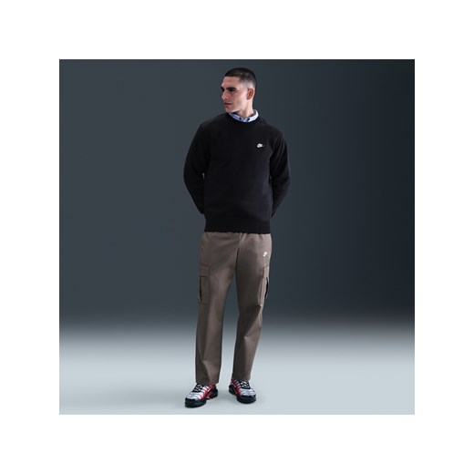 Męska bluza z dzianiny Nike Club - Czerń ze sklepu Nike poland w kategorii Bluzy męskie - zdjęcie 188834168