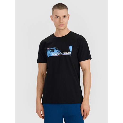 Męski t-shirt z nadrukiem 4F 4FWSS25TTSHM2030 - czarny ze sklepu Sportstylestory.com w kategorii T-shirty męskie - zdjęcie 188854916