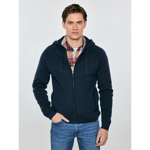 Sweter męski rozpinany z kapturem granatowy Hoodian 403 ze sklepu Big Star w kategorii Swetry męskie - zdjęcie 188856397