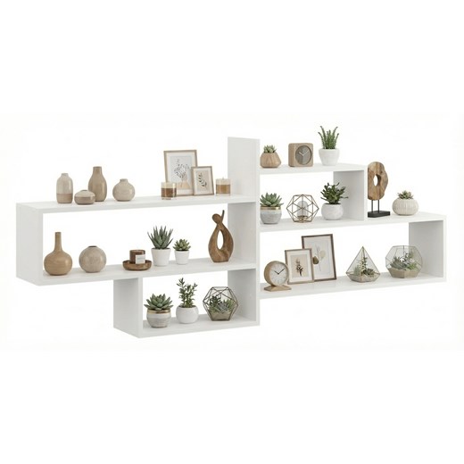 Biała Skandynawska Półka Ścienna 6 Rozmiarów A4-D93 ze sklepu Edinos.pl w kategorii Półki - zdjęcie 188862158