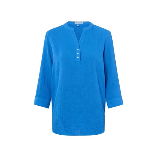 Marie Lund Bluzka damska Kobiety Bawełna (100%) niebieski jednolity ze sklepu vangraaf w kategorii Bluzki damskie - zdjęcie 188870896