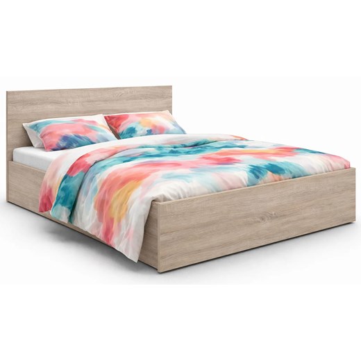 Dwuosobowe Łóżko Dąb Sonoma 140X200 W3-F16 ze sklepu Edinos.pl w kategorii Łóżka i materace - zdjęcie 188901526