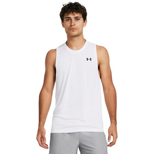 Męski top treningowy Under Armour UA Tech Tank - biały ze sklepu Sportstylestory.com w kategorii T-shirty męskie - zdjęcie 188921505